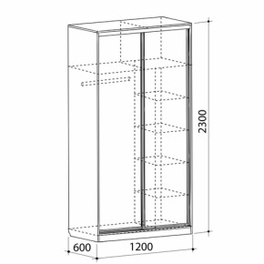 Шкаф-купе Рио 1-600 Бабочки (полки справа) в Кировграде - kirovgrad.mebel-e96.ru