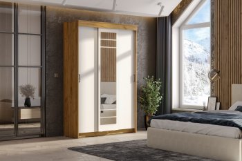 Шкаф-купе ШКП-7 1300 мм золотой/белый (СВ) в Кировграде - kirovgrad.mebel-e96.ru