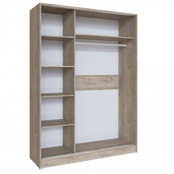 Шкаф-купе Стиль-2 1600 мм крафт белый/крафт серый (Текс) в Кировграде - kirovgrad.mebel-e96.ru