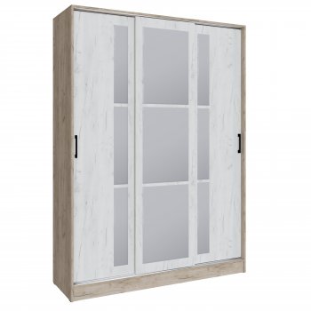 Шкаф-купе Стиль-2 1600 мм крафт белый/крафт серый (Текс) в Кировграде - kirovgrad.mebel-e96.ru