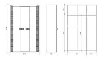 Шкаф 1400 мм 3-дверный Сиде (СБК) в Кировграде - kirovgrad.mebel-e96.ru