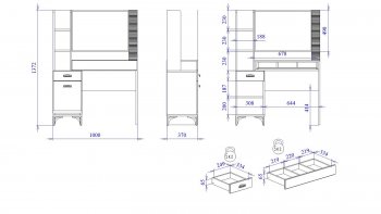 Стол туалетный Сиде Белый (СБК) в Кировграде - kirovgrad.mebel-e96.ru