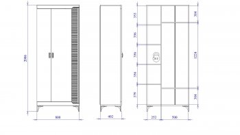 Шкаф 800 мм 2-дверный NEW Сиде Белый (СБК) в Кировграде - kirovgrad.mebel-e96.ru