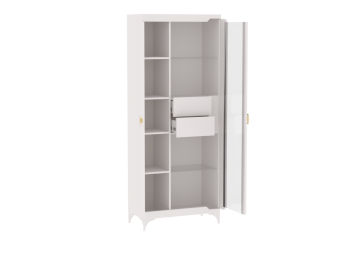 Пенал со стеклом широкий NEW Сиде Белый (СБК) в Кировграде - kirovgrad.mebel-e96.ru