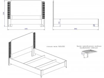 Кровать двуспальная Сиде Белый (СБК) в Кировграде - kirovgrad.mebel-e96.ru