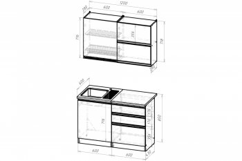 Кухонный гарнитур Сиена лайт 1200 мм (Герда) в Кировграде - kirovgrad.mebel-e96.ru