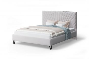 Кровать Сильвия мягкая Moonlight (серо-бежевый), 1600 (МЛК) в Кировграде - kirovgrad.mebel-e96.ru