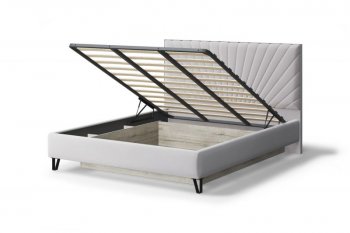 Кровать с ПМ Сильвия мягкая Moonlight (серо-бежевый), 1600 (МЛК) в Кировграде - kirovgrad.mebel-e96.ru