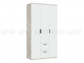 Шкаф 1200 мм Сильвия, дуб юкон/белый (Миф) в Кировграде - kirovgrad.mebel-e96.ru