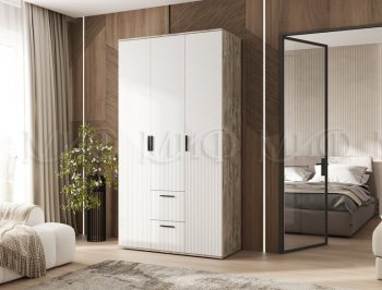 Шкаф 1200 мм Сильвия, дуб юкон/белый (Миф) в Кировграде - kirovgrad.mebel-e96.ru