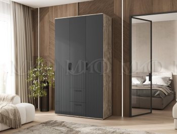 Шкаф 1200 мм Сильвия, дуб юкон/графит (Миф) в Кировграде - kirovgrad.mebel-e96.ru
