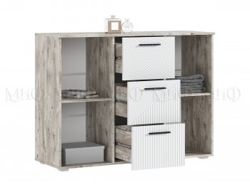 Комод Сильвия, дуб юкон/белый (Миф) в Кировграде - kirovgrad.mebel-e96.ru