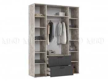 Шкаф 1600 мм Сильвия, дуб юкон/графит (Миф) в Кировграде - kirovgrad.mebel-e96.ru