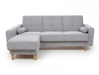 Диван угловой Скандинавия Лайт левый, велюр Палермо смок (светло-серый) (Аврора) в Кировграде - kirovgrad.mebel-e96.ru