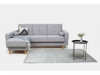 Диван угловой Скандинавия Лайт левый, велюр Палермо смок (светло-серый) (Аврора) в Кировграде - kirovgrad.mebel-e96.ru