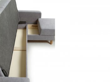 Диван угловой Скандинавия Лайт правый, велюр Палермо смок (светло-серый) (Аврора) в Кировграде - kirovgrad.mebel-e96.ru