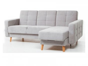 Диван угловой Скандинавия Лайт правый, велюр Палермо смок (светло-серый) (Аврора) в Кировграде - kirovgrad.mebel-e96.ru