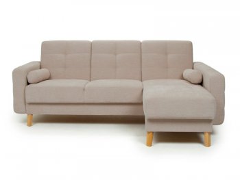 Диван угловой Скандинавия Лайт правый, велюр Мегаполис 15 (бежевый) (Аврора) в Кировграде - kirovgrad.mebel-e96.ru