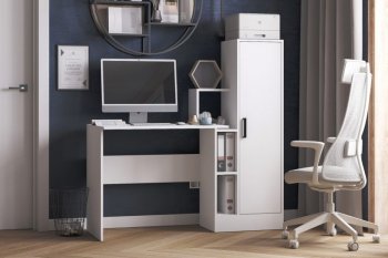 Компьютерный стол СКМ-2 белый (Микон) в Кировграде - kirovgrad.mebel-e96.ru