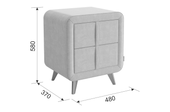Тумба прикроватная Софи 3 грей алькантара (Мебельсон) в Кировграде - kirovgrad.mebel-e96.ru