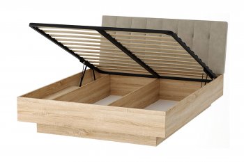 Кровать с подъемным механизмом Соната велюр бежевый (Памир) в Кировграде - kirovgrad.mebel-e96.ru