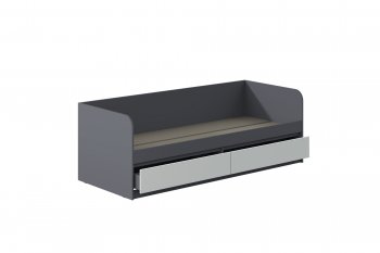 Кровать Соната 900 графит/белый (Зарон) в Кировграде - kirovgrad.mebel-e96.ru