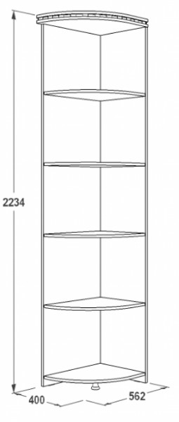 Стеллаж угловой Ольга-13 (400*562) в Кировграде - kirovgrad.mebel-e96.ru