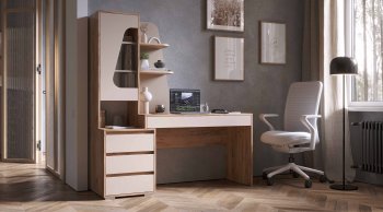 Компьютерный стол Пифагор вотан/кашемир (Лин) в Кировграде - kirovgrad.mebel-e96.ru