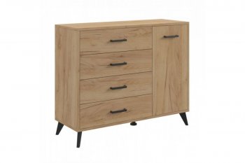 Комод-Тумба (1дв,4ящ) SVETLANA LOFT, дуб золотой (Генезис) в Кировграде - kirovgrad.mebel-e96.ru