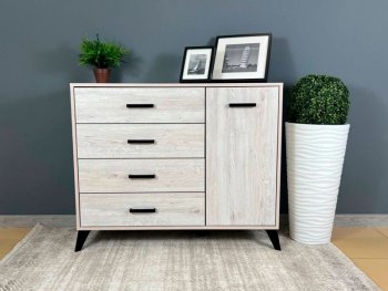 Комод-Тумба (1дв,4ящ) SVETLANA LOFT, сосна белая (Генезис) в Кировграде - kirovgrad.mebel-e96.ru