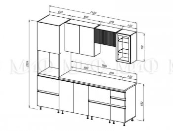 Кухонный гарнитур Техно-6 2400 мм (Миф) в Кировграде - kirovgrad.mebel-e96.ru