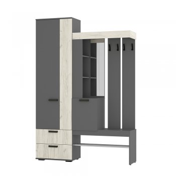 Прихожая Трамп графит/крафт белый (БТС) в Кировграде - kirovgrad.mebel-e96.ru