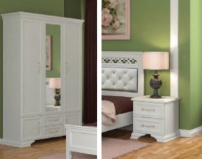 Тумба прикроватная 2ящ.  ГРАЦИЯ (лак) Белый / Белый (БМ) в Кировграде - kirovgrad.mebel-e96.ru