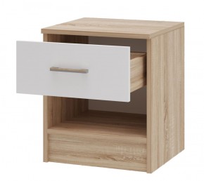 Тумба прикроватная Беатрис (Дуб Сонома светлый/Белый глянец) в Кировграде - kirovgrad.mebel-e96.ru