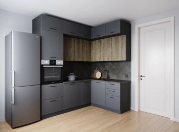 Кухонный гарнитур угловой Умбра МДФ 2200*1700 мм (Санвут) в Кировграде - kirovgrad.mebel-e96.ru