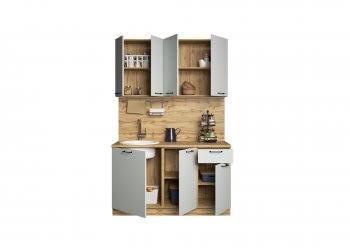 КУхонный гарнитур Валерия 1400 мм вотан/серый (Сурская) в Кировграде - kirovgrad.mebel-e96.ru