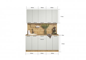 КУхонный гарнитур Валерия 1600 мм вотан/серый (Сурская) в Кировграде - kirovgrad.mebel-e96.ru