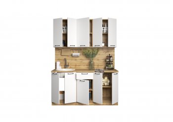 КУхонный гарнитур Валерия 1600 мм вотан/белый(Сурская) в Кировграде - kirovgrad.mebel-e96.ru