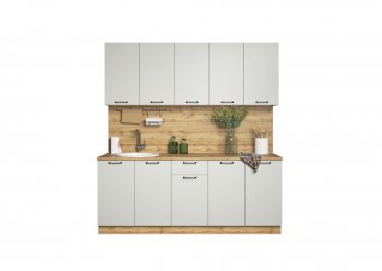 КУхонный гарнитур Валерия 2000 мм вотан/серый (Сурская) в Кировграде - kirovgrad.mebel-e96.ru