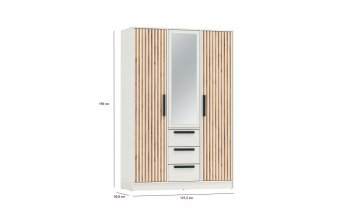 Шкаф 1300 мм 83.08 Вегас (3-х дв.) белый (Олмеко) в Кировграде - kirovgrad.mebel-e96.ru