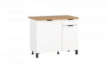 Шкаф нижний Венера (1000) ЛДСП белый (Олмеко) в Кировграде - kirovgrad.mebel-e96.ru