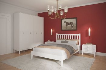 Кровать из массива Виола белый античный (БМ) в Кировграде - kirovgrad.mebel-e96.ru