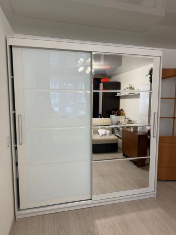 Шкаф-купе Крафт-6 белый ясень 2000 мм (БТС) в Кировграде - kirovgrad.mebel-e96.ru